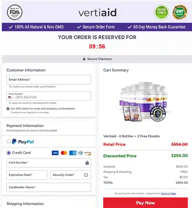 VertiAid Order Page